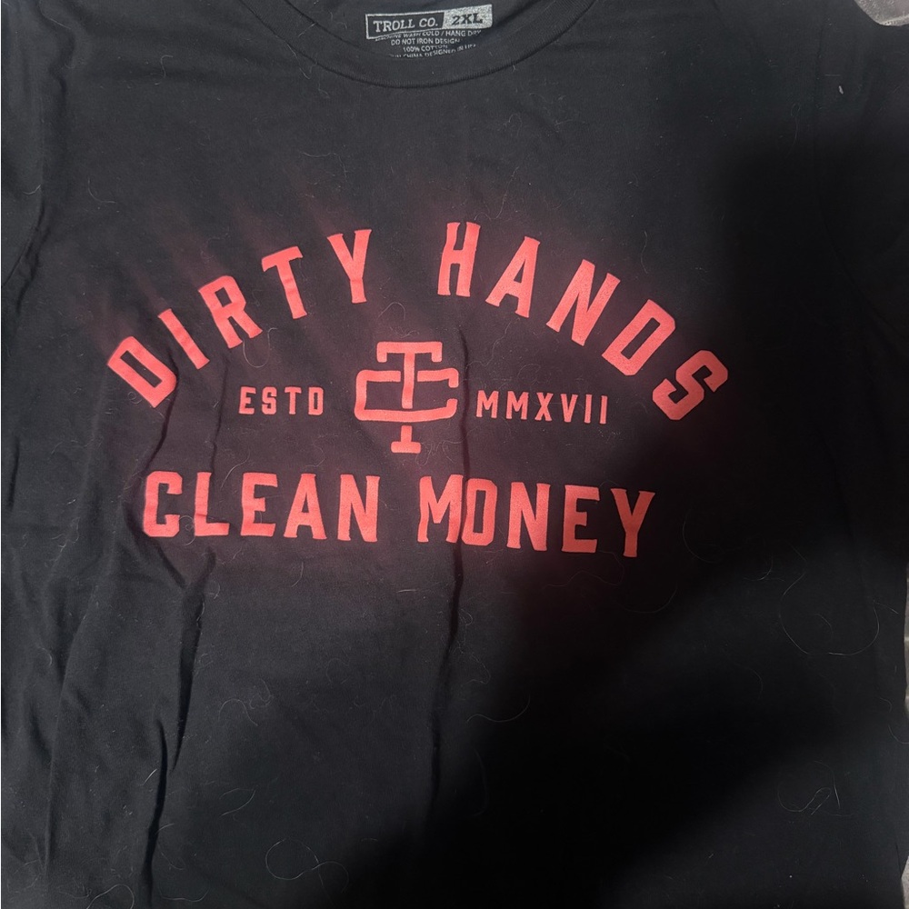 Troll Co. Black T-Shirt with Red Print